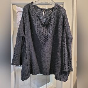 Free People Medium Pretty Pointelle Vee Sweater